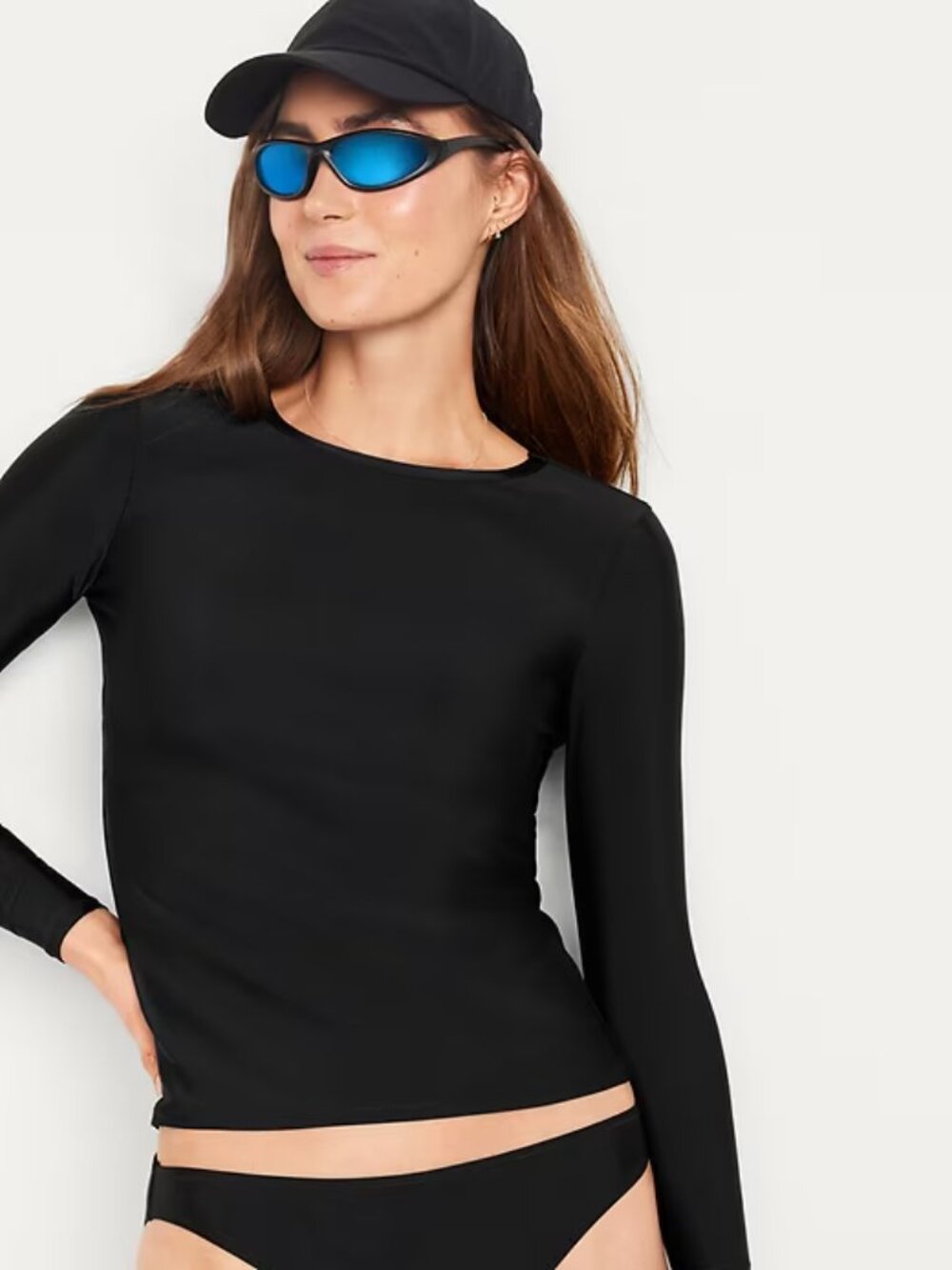 NWT S Black Old Navy Long Sleeve Rash Guard Rashguard
